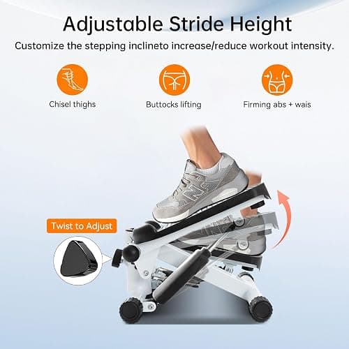 Steppers for Exercise at Home, Mini Stepper with Resistance Bands - Quiet, 360LBS Weight Capacity Portable Stair Stepper for Buttocks Lifting & Body Shaping, Compact Fitness Stepper for Small Spaces thumbnail 4
