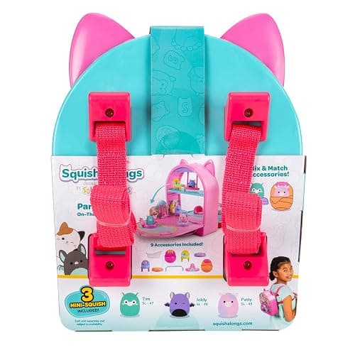 Squish-a-longs Party Pack On-The-Go Playset - Series 1 - Three 1” Mini-Squish with 9 Furnishings - Collect, Trade, & Play thumbnail 5