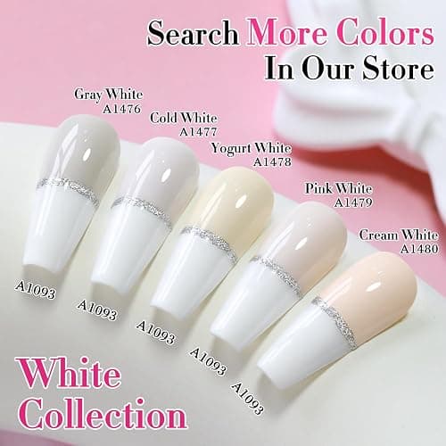 Double Rhythm 15ML Gel Polish Pure Sheer Same Color Same Bottle Soak Off Gel Polish Art Manicure Salon DIY at Home for Women (Cream White-A1480) thumbnail 8