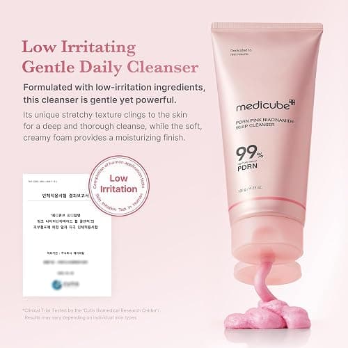 medicube PDRN Marshmallow Whip Cleanser | Face Wash, Cleansing Foam for Pore Care & Uneven Skin Tone | Gentle Daily Deep Cleansing | Hydrating and Nourishing Facial Cleanser | Korean Skincare thumbnail 7