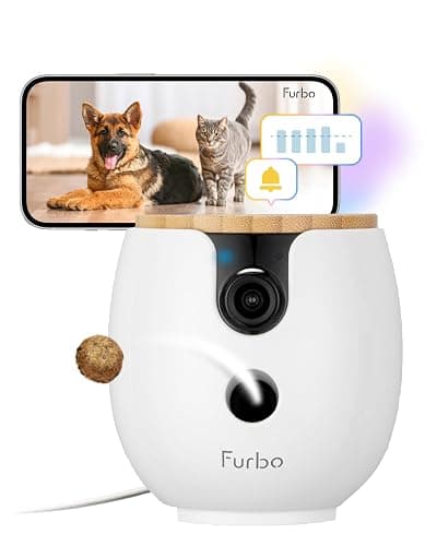 Furbo Mini 360° [Subscription Required] New 2K QHD Pet Camera - Unlock w/Paid Plan: Dog & Cat Safety Alerts, Rotating Treat Toss w/ 2-Way Speaker Smart Cam (Low Risk, 3mo Min. Cancel Anytime) - Image 1
