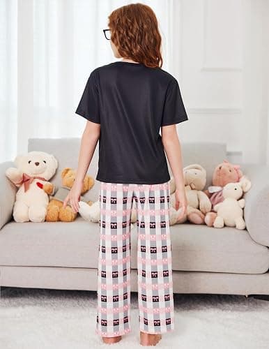 Arshiner Girls Pajama Set 3 Piece Short Sleeve Sleepwear Summer Soft Cute Pjs Outfits thumbnail 6