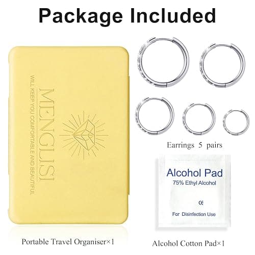 5 Pairs Stacking Huggie Hoop Earrings for Women, Cubic Zirconia 14K Gold Plated 316L SurgicalSteel, Hypoallergenic Cartilage Earrings for Multi-Piercing (13-23mm) thumbnail 8