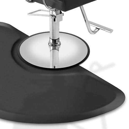 Saloniture 3 ft. x 5 ft. Salon & Barber Shop Chair Anti-Fatigue Floor Mat - Black Semi Circle - 1/2 in. Thick thumbnail 5