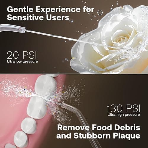 Bitvae C6 Water Dental Flosser Teeth Pick, Cordless Flosser for Travel with 6 Jet Tips, 3 Modes 5 intensities, IPX7 Waterproof Portable & Rechargeable Oral Irrigator Cleaner, Black thumbnail 5