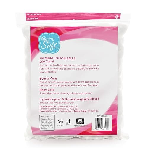 Simply Soft Premium Cotton Balls (600 Count), 100% Pure Cotton, Large Cotton Balls for Face and Nail Polish Remover thumbnail 3