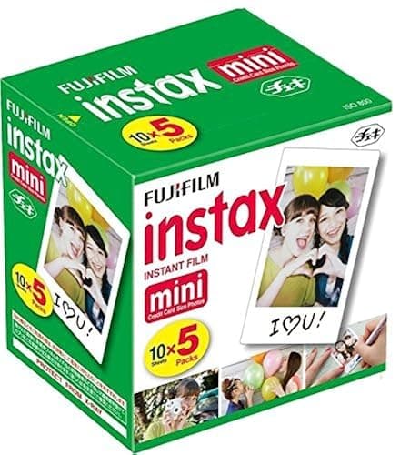Fujifilm Instax Mini Instant Film, 10 Sheets x 5 Packs (Total 50 Shoots) - Image 1