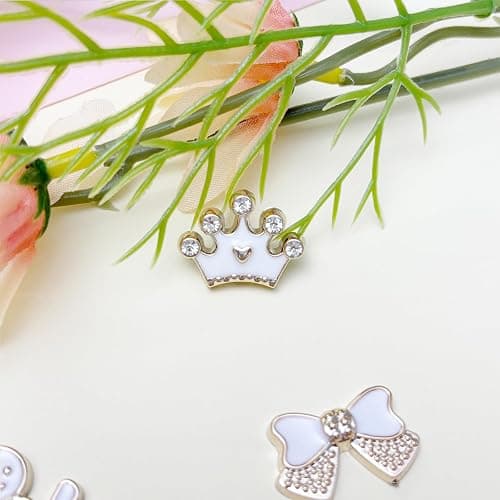 Bling Shoe Charms for Women, Sparkle Rhinestones Shoe Decoration Charms, Girly Shoe Chains for Clog Sandals, DIY Shoe Accessories for Party Favor - White thumbnail 8
