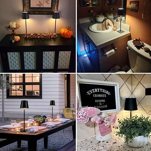 4 Pack Led Cordless Table Lamps-Wireless Rechargeable Lamps Bulk of 4,Waterproof Outdoor Table Lamp for Patio/Restaurant/Dinner Dining Desk Top Lights/Kitchen Countertop, Value Pack of 4,Multiple Set thumbnail 3
