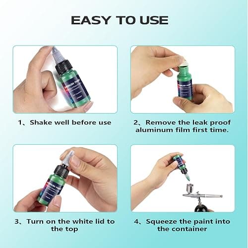 Airbrush Paint 6 Colors, Ready to Spray Airbrush Paint Set, Water-Based Acrylic Air Brush Paints for Metal, Plastic Models, Canvas, Wood, 0.67 Fl Oz/20ml thumbnail 4
