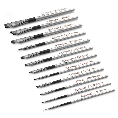 Nicpro 12PCS Artist Paint Brush Set, Craft Paint Brushes for Acrylic Painting, Oil, Watercolor, Gouache, Tempera, Face, Body, Fabric, Leather, Model, Art Supplies Paintbrushes for Artists Beginners thumbnail 6