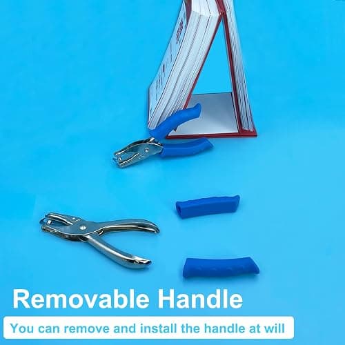 Single Hole Punch 1/4” Paper Hole Puncher for Crafts, One Hole Puncher with Blue Soft Grip Handle for Kids and Adults, Handheld Circle Punch for Paper Crafts in Home, Office, Classroom thumbnail 5