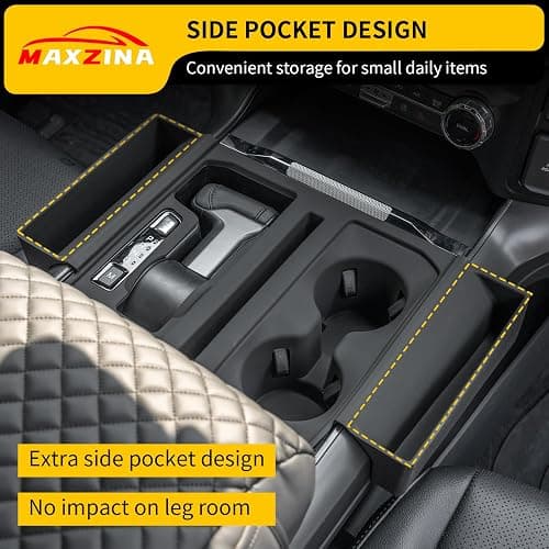Maxzina Gear Shift Panel Tray Compatible with 2021-2026 Ford F150 Center Console Storage Gear Shifter Organizer with Cup Holder Insert for 2025 F-150 Accessories (40/Console/40 with Shift Knob ONLY) thumbnail 5