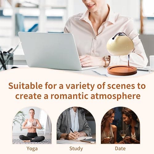 Topyond Candle Warmer Lamp with Extra-Large Solid Wood Tray, Candle Warmer, Dimmable Vintage Aromatherapy Table Lamp, Bedroom Desk Decor Gift for Women and Home Decorators thumbnail 4