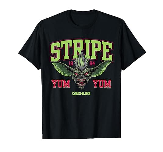 Gremlins - Stripe Yum Yum Collegiate 1984 T-Shirt - Image 1