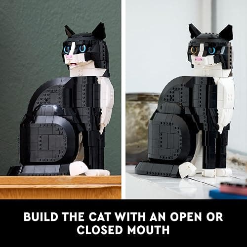 LEGO Ideas Tuxedo Cat - Building Sets for Adults, Ages 18+ - DIY Crafts Kit for Home Decor, Living Room or Bedroom - Gift for Animal Lovers - 21349 thumbnail 6
