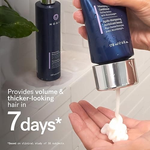 MONAT Volumizing Shampoo & Conditioner Set Infused with REJUVENIQE – Lightweight Care for Fine, Flat Hair – Enhances Volume, Adds Softness and Shine – Net Wt. 237 ml (8 fl. oz.) & 177 ml (6 fl. oz.) thumbnail 4