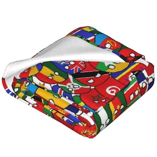 Countryball Polandball World Map Throw Blanket Flannel Fleece Fuzzy Blanket 40"X50" Soft Cozy Lightweight Blanket for Home Decor Bed Sofa Office Bedroom Living Room Travel thumbnail 4