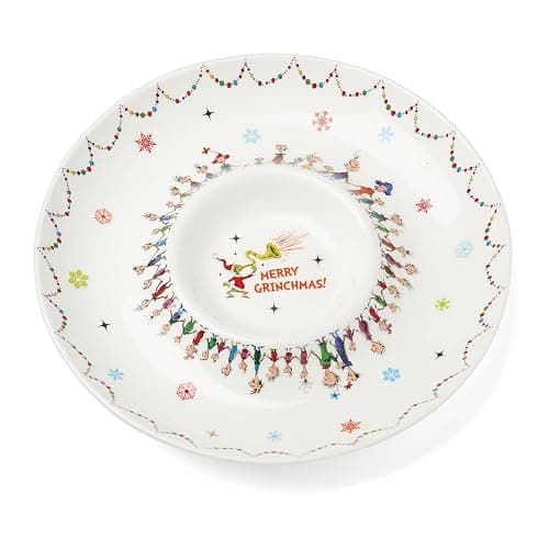 Lenox 898096 Merry Grinchmas Chip & Dip Bowl, Christmas Dishes, Festive Holiday Serveware - Image 1