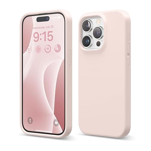 elago Compatible with iPhone 15 Pro Case, Liquid Silicone Case, Full Body Protective Cover, Shockproof, Slim Phone, Anti-Scratch Soft Microfiber Lining, 6.1 inch (Lovely Pink) - Image 1