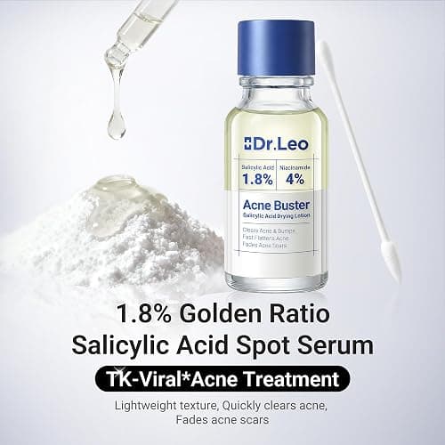 Dr.Leo 1.8% Salicylic Acid Spot Serum, Acne Treatment for Acne-Prone Sensitive Skin | Niacinamide, Fast Pimple Relief, Fades Acne Marks, Overnight & Period Breakouts, 0.34 fl oz (20 ml) thumbnail 3