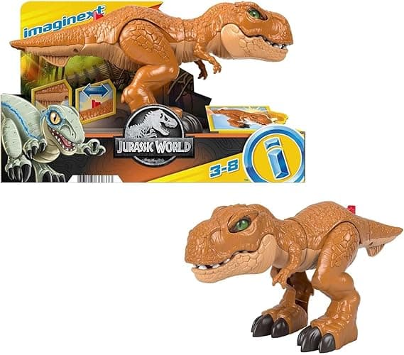 Fisher-Price Imaginext Jurassic World Dinosaur Toy Thrashin’ Action T. rex Figure with Chomping Action for Pretend Play Kids Ages 3+ Years​ - Modern thumbnail 5