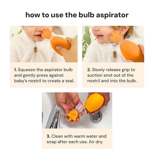 oogiebear Baby Nose Aspirator & Ear Syringe, Manual Strong-Suction, Orange | Snot Buster™ Baby Nasal Aspirator, for Newborns, Infants & Toddlers, Gentle Mucus Remover, Easy-Clean, BPA-Free thumbnail 7