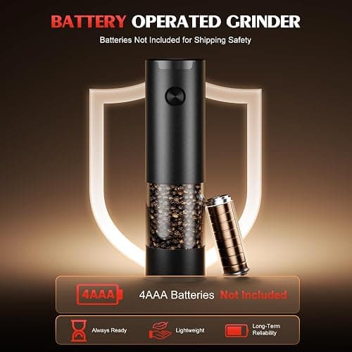 Electric Salt and Pepper Grinder Set Automatic Battery Pepper Mill Shakers Adjustable Coarseness Upgraded Larger Capacity with Led Home and Kitchen Appliances Birthday Gifts for Women Mom thumbnail 4
