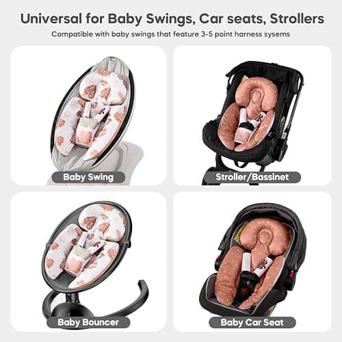 Infant Insert Compatible with 4moms Mamaroo & Graco Swing and Infant Car Seat, Stroller, Other Baby Swing, Rocker, Bouncer, Bassinet Newborn Insert Head & Body Support Cushion, Reversible Design thumbnail 3