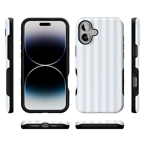 Casely iPhone 16 Plus Case | Blue Stripes | Sunday Best | Compatible with MagSafe | Bold Protective Design thumbnail 9