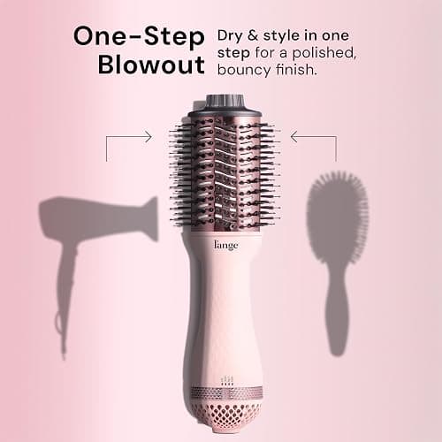 L'ANGE HAIR Le Volume 2-in-1 Titanium Hair Dryer Brush - 75MM Hot Air Blow Dryer Brush - Thermal Brush with Oval Barrel - Hot Hair Styler for Smooth, Frizz-Free Results - Blush thumbnail 2