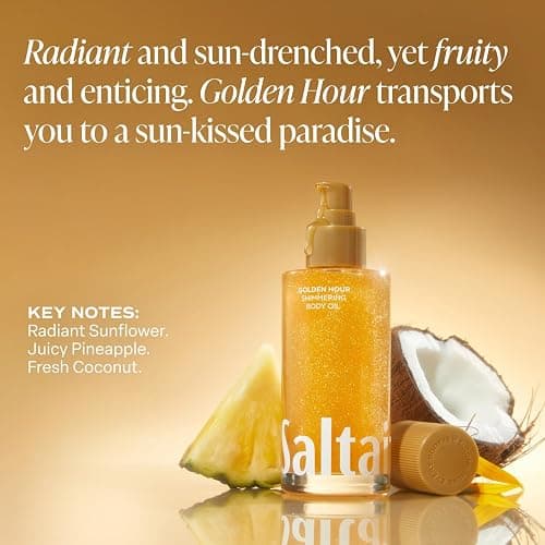 Saltair Shimmering Body Oil - Golden Hour Scented Dry Oil Moisturizer with Light-Reflecting Pearl Pigments. Moisturizing Glow for All Skin Types - 4 Fl Oz thumbnail 5