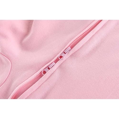 MAMIMAKA Newborn Baby Boy Girls Clothes 2-Way Zip Footed Cotton Bodysuit 3-Pack Long Sleeve Outfits 0-12Months Baby Pajamas - 9-12 Months - Stars + Solid Color + Stripes Pink thumbnail 5