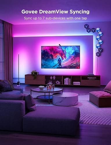 Govee TV Backlight 3 Lite with Fish-Eye Correction Function Sync to 55-65 Inch TVs, 11.8ft RGBICW Wi-Fi LED Strip Lights with Camera, 4 Colors in 1 Lamp Bead, Voice and APP Control, Adapter thumbnail 5