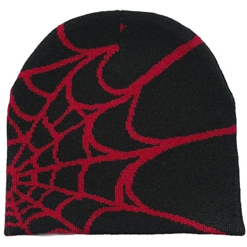 Spider Web Beanie Hat Wool Gat De Punto De Punto Y2k Street Beanie Fashion Hip Hop Skull Cabellera para Hombres Mujeres Invierno Beanie Cálido - Image 1