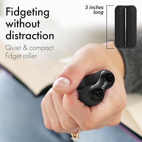 ONO Roller - Handheld Fidget Toy for Adults | Help Relieve Stress, Anxiety, Tension | Promotes Focus, Clarity | Compact, Portable Design (Junior Size/ABS Plastic, Black) thumbnail 3
