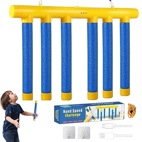 Jastown Catching Sticks Game,Stick Drop Reaction Training Challenge Toy, 3 Adjustable Speeds, Hand-Eye Coordination Training, Falling Sticks Game for Kids and Adults, Educational Sensory Toy Gift - A