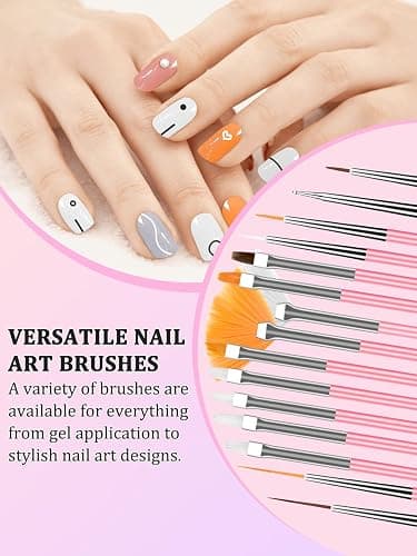 YOOVR Nail Art Design Tools, Nail Stand Holder for Painting Nails, Nail Art Brushes, Nail Dotting Sculpting Gel Tool, French Tip Tool Liner Brushes, Resin Nail Art Palette, Nail Stuff for Nail Techs thumbnail 3