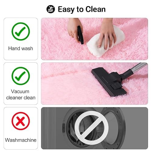 qulint Pink Rugs for Bedroom Girls, 2x3 Fluffy Area Rugs for Living Room | Soft Shag Fuzzy Small Carpet, Plush Shaggy Cute Rug for Kids Boys and Girls Dorm Nursery Classroom Home Decor thumbnail 4