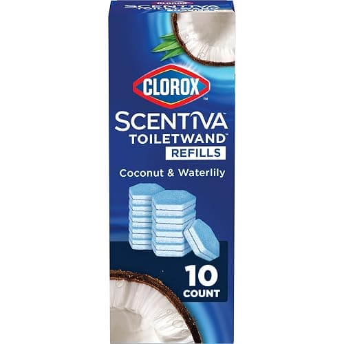 CLOROX Scentiva ToiletWand Toilet Cleaner Refills, Toilet brush, Coconut and Waterlily, 10 Count - Image 1