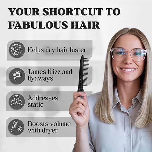 HerStyler Hair Comb For Straightening - Protects Hands - No More Knots - Styles Like A Pro - Versatile Hair Styling Comb - Travel Friendly (Black, Plastic, Dry Hair, 1 Count Pack of 1) thumbnail 6