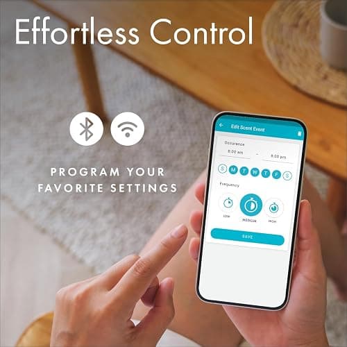 ScentAir Whisper Home | Diffuser Machine, Scents up to 800 Sq. Ft Room, Compatible with Alexa & Google, WiFi & Bluetooth Enabled, Cartridge Sold Separately, White thumbnail 4