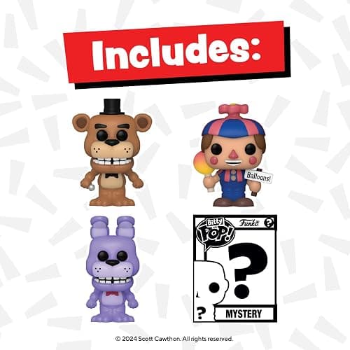 Funko Bitty Pop! Five Nights At Freddy's (FNAF) - Freddy 4PK - Freddy, Bonnie, Balloon Boy and A Surprise Mystery Mini Figure - 0.9 Inch (2.2 Cm) - Five Nights At Freddy's Collectable - Gift Idea thumbnail 4