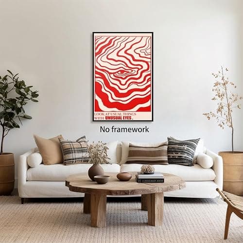 HTCARWAT Trendy Psychedelic Wall Art Red Gradient Canvas Print Poster Y2K room aesthetic Inspirational quotes wall decor for Bedroom Living Room Corridor Dormitory Unframed8x12inch thumbnail 3