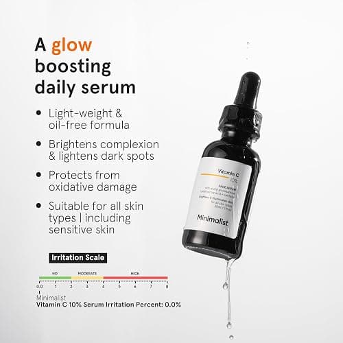 Minimalist 10% Vitamin C Serum for Brightening | Improves Hydration | For All Skin Types | For Women & Men | 1 Fl Oz / 30 ml thumbnail 2