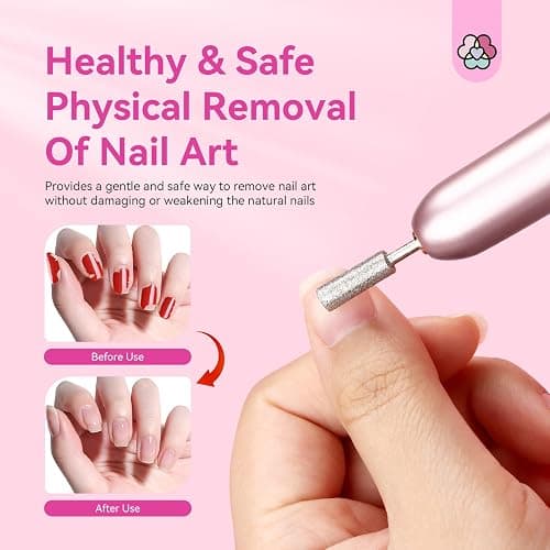 SAVILAND Electric Nail Drill: 2025 Electric Nail File Rose Efile Nail Drill Professional Manicure with 6PCS Nail Drill Bits Portable Nail File & Salon Use Manicure Pedicure at Home thumbnail 5