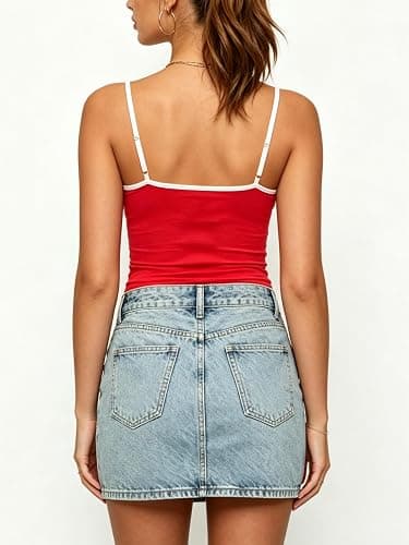 NUFIWI Women Graphic Tank Top Spaghetti Strap Embroidered Crop Tops Sleeveless Cute Baby Tee Y2k Jersey Camisole thumbnail 4