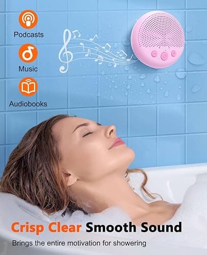 LENRUE Shower Speaker, Bluetooth Waterproof Speaker Wireless, Portable Speakers with Clear Loud Sound, Suction Cup, Lanyard, Ideas Gifts thumbnail 3