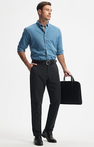 Libin Mens Golf Pants Stretch Work Dress Pants 30"/32"/34" Quick Dry Lightweight Casual Comfy Trousers with Pockets thumbnail 7