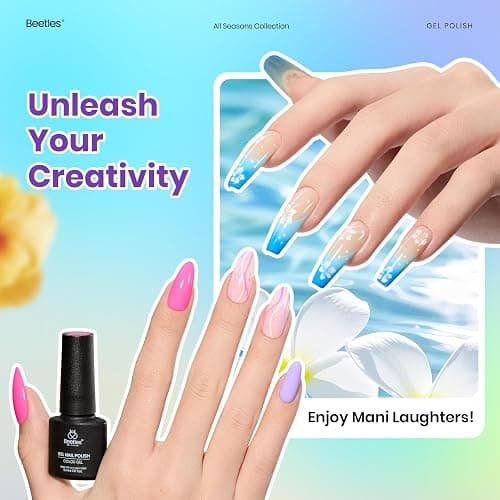 Beetles Gel Nail Polish Set, 63 PCS 55 Colors Gel Polish Kit with Base Coat | with Nail Art Stickers, Brush, Base Coat&Glossy/Matte Top Coat for Uv Led Manicures thumbnail 3
